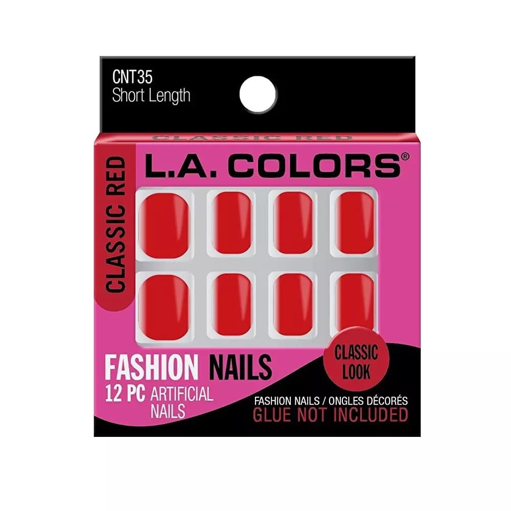 LA Colors Fashion Nail Tips- Classic Red