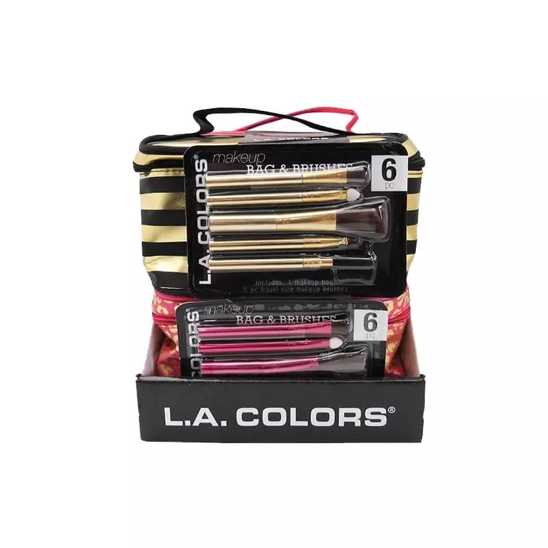 LA Colors 6 PC Makeup Bag and Brushes