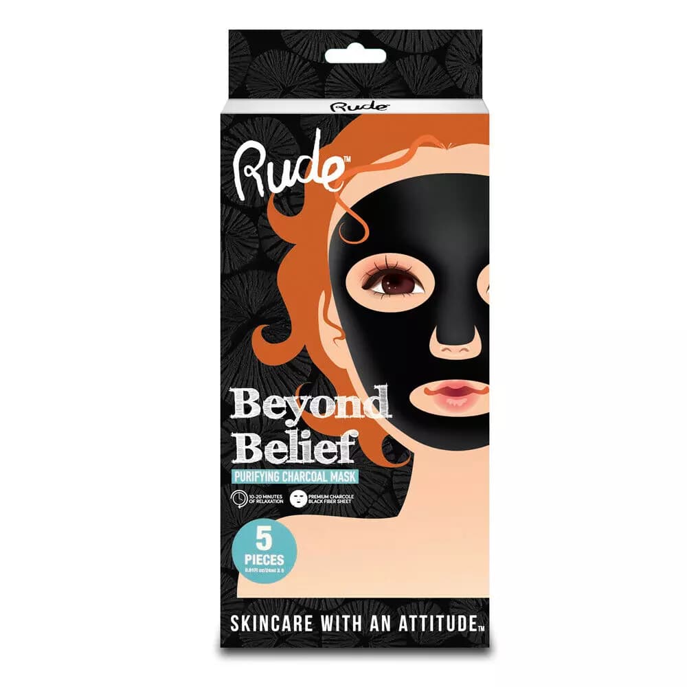 Rude Beyond Belief Purifying Charcoal Mask 5 Piece Pack