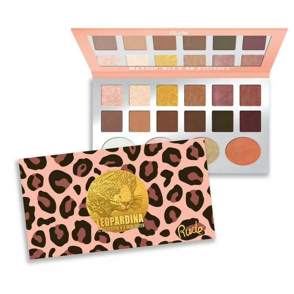 Rude Leopardina 12 Eyeshadows + 4 Highlighters - TESTER