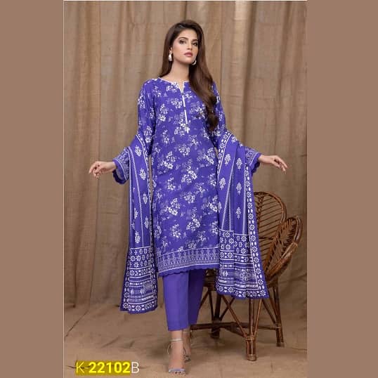 Ideas Khaddar Unstitched Printed Suit K-22102B 3Pcs