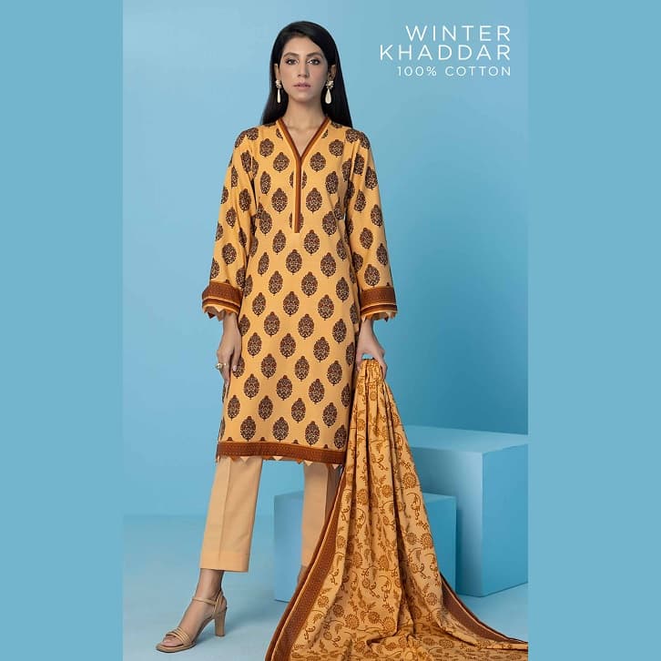 Ideas Khaddar Unstitched Printed Suit K-22098A 3Pcs