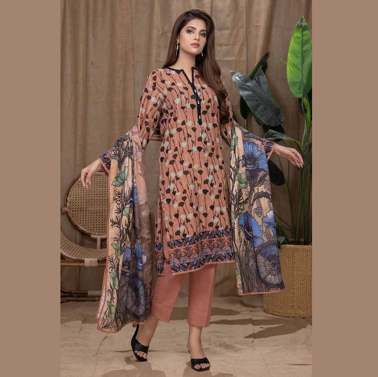 Ideas Khaddar Unstitched Printed Suit K-22099B 3Pcs