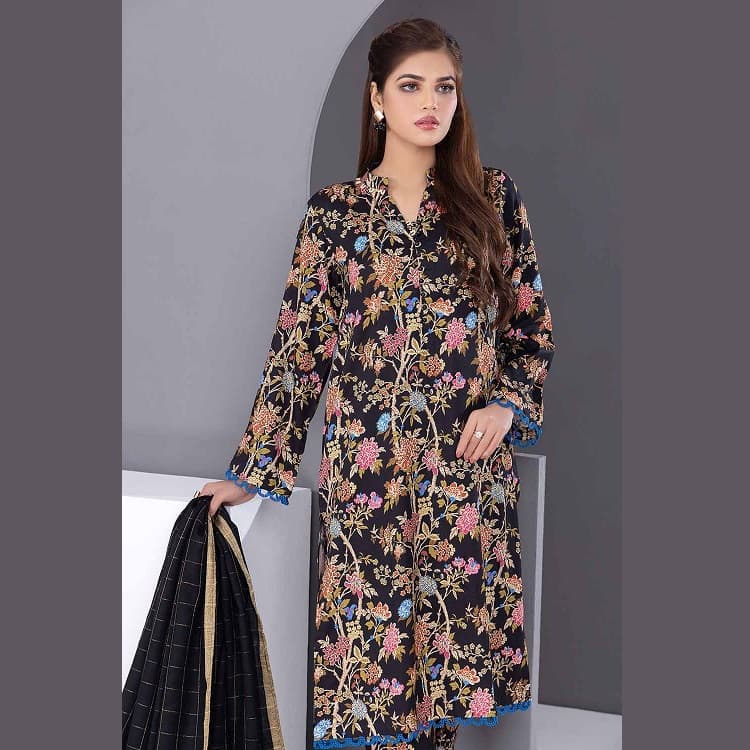 Ideas Cotail Unstitched Printed Suit With Shawl AP-22036 3PC