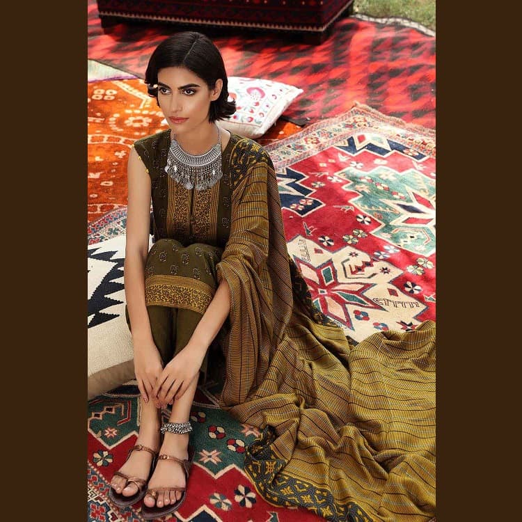 Ideas Unstitched Printed Linen Suit LT-12015A