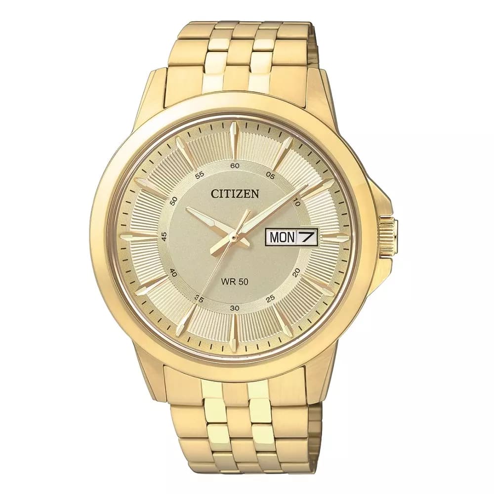 Citizen Stainless Steel with Gold Plating Gents Watch BF2013-56P Gold