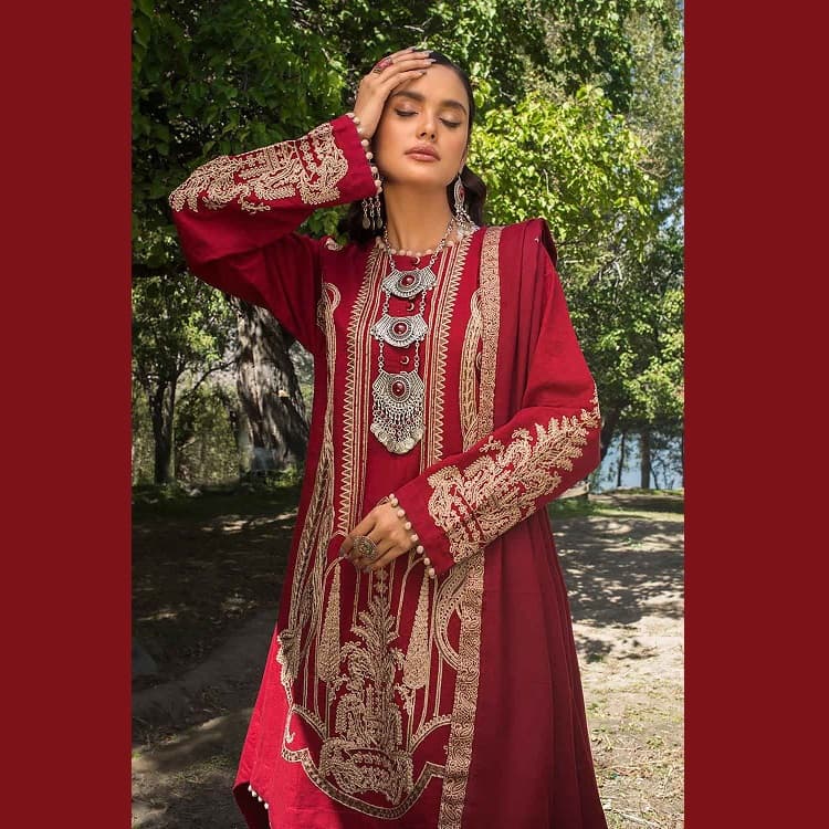 Ideas Unstitched Woven Pashmina Shawl Suit AP-12029 3PC