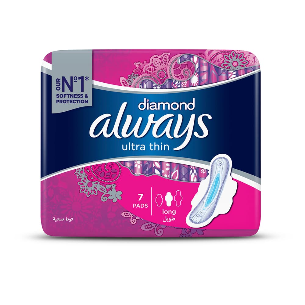Always Diamonds Ultra Thin Sanitary Pads Single Long 7 Pads