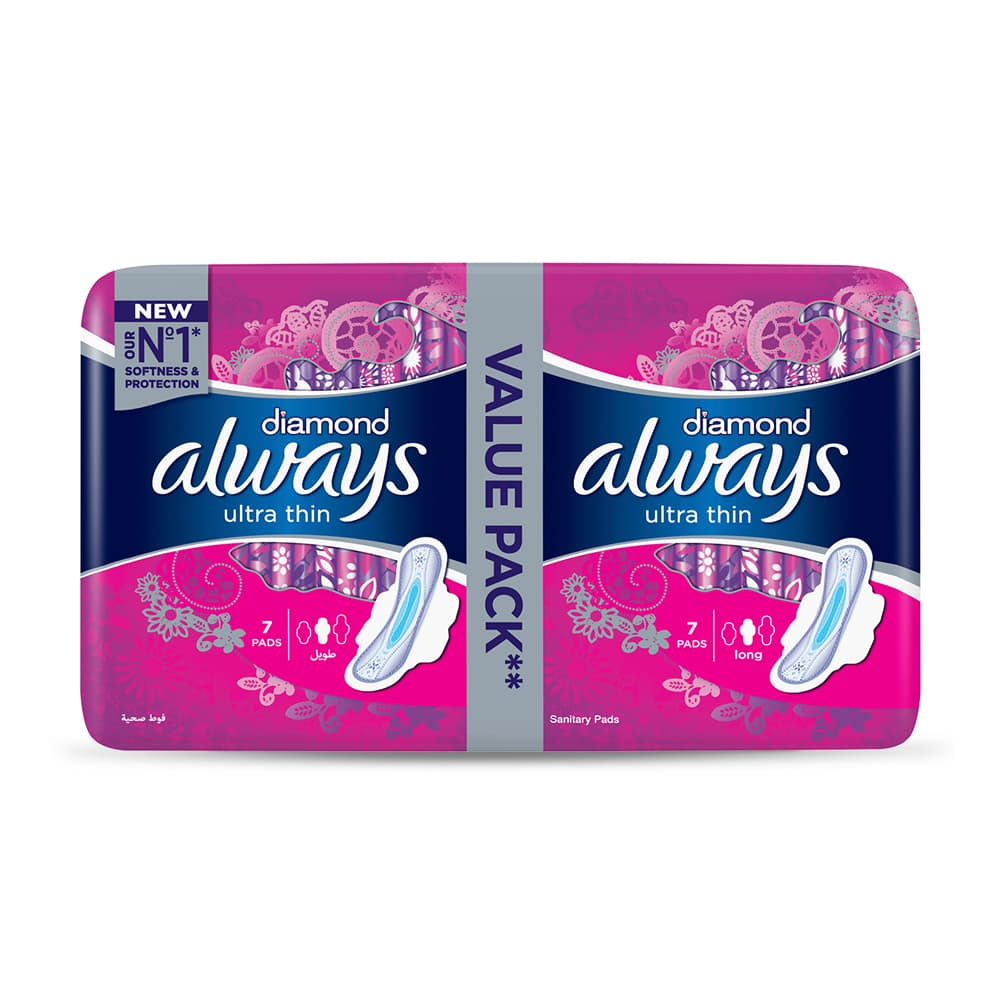 Always Diamonds Ultra Thin Sanitary Pads Long Value Pack