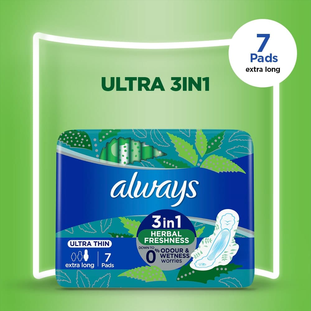 Always Ultra Thin Herbal Quatro Single Extra Long 7 Pads