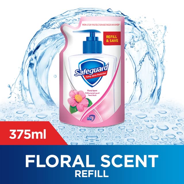 Safeguard Liquid Hand Soap Wash Floral Scent 375ml Refill