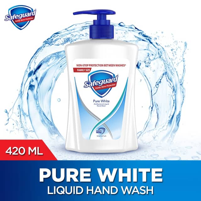 Safeguard Liquid Hand Soap Wash Pure White 420ml