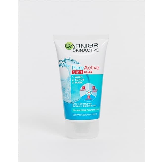 Garnier Skin Active Pure Active 3-In-1 Wash Plus Scrub Plus Mask For Oily Skin