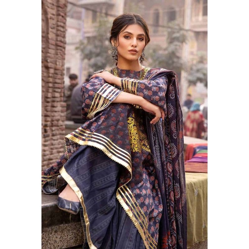 Ideas Lawn Unstitched Foil Printed Suit CL-32445B 3PC