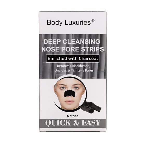 Body Luxuries Nose Strips Deep Cleansing – Charcoal 6 Strips