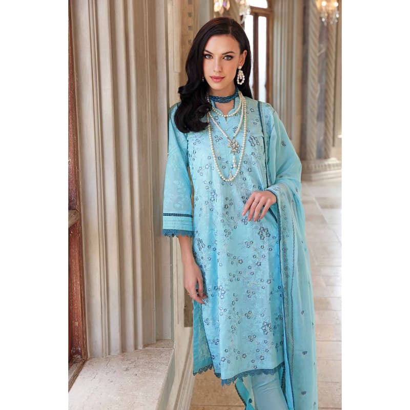 Ideas Embroidered Lawn Unstitched Printed Suit With Embroidered Chiffon Dupatta PM-22079 3PC