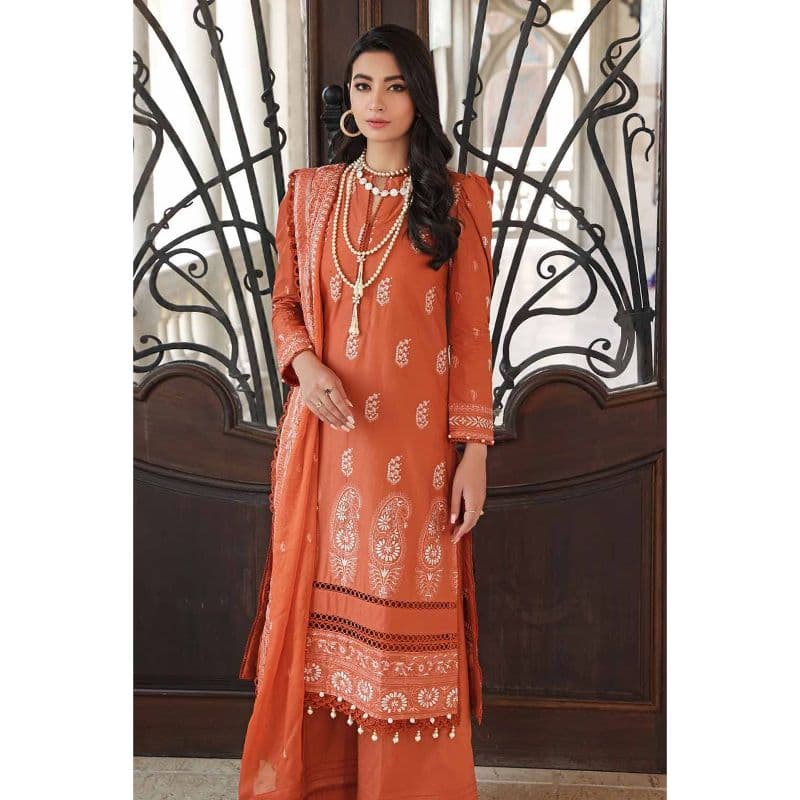 Ideas Embroidered Chiffon Dupatta Lawn Unstitched Suit PM-32025 3PC