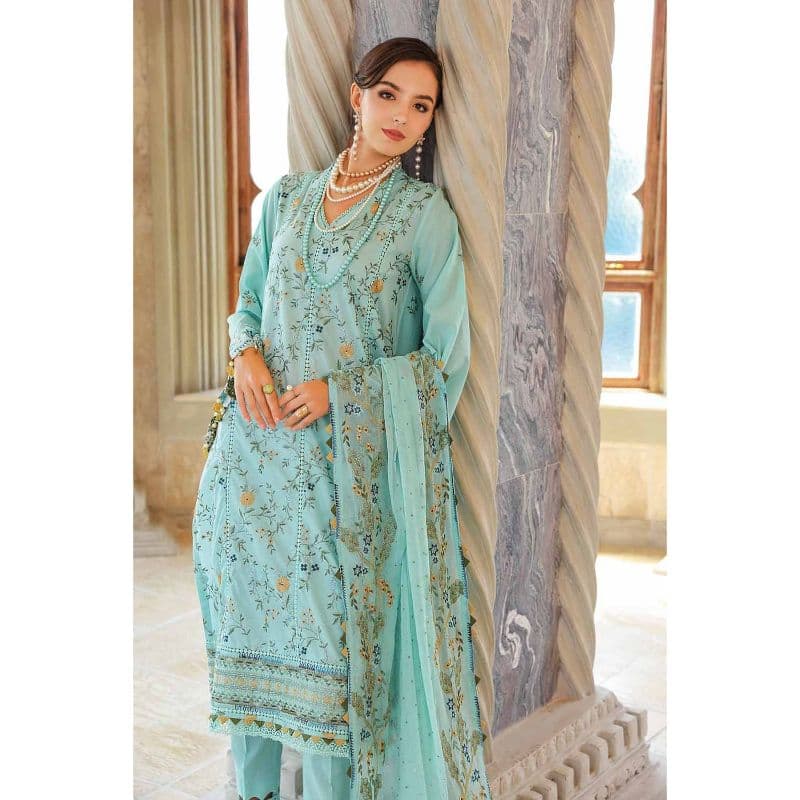 Sequins Embroidered Lawn Unstitched Suit With Sequins Embroidered Chiffon Dupatta PM-32036 3PC