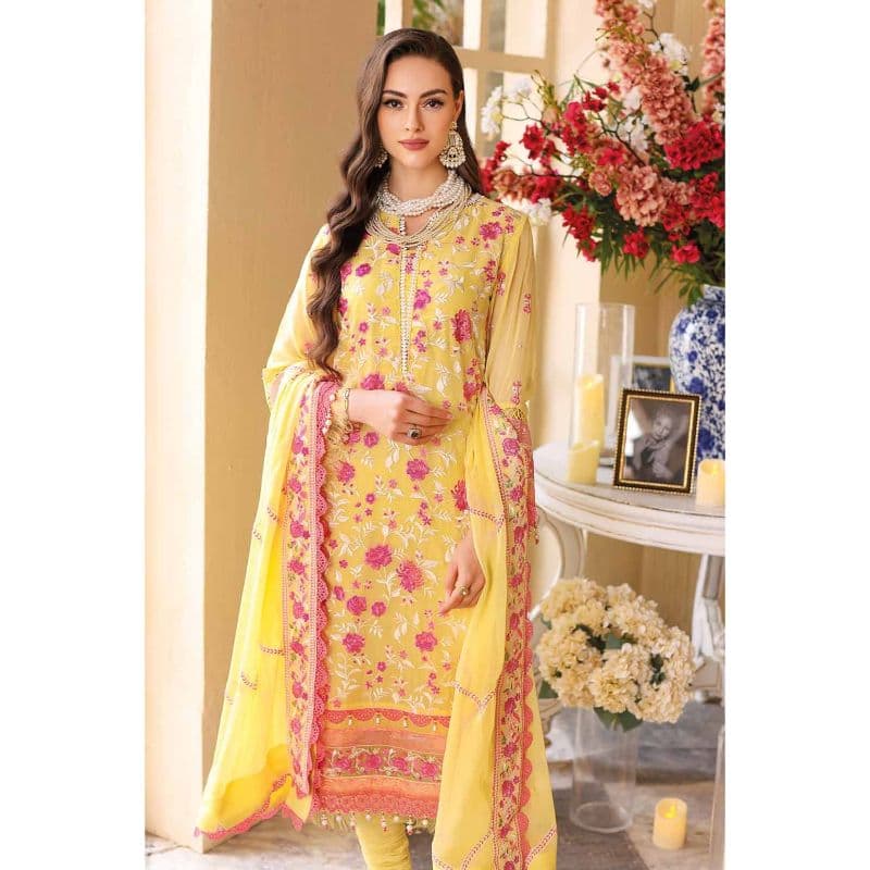 Embriodered Chiffon Unstitched Suit LE-32010 3PC