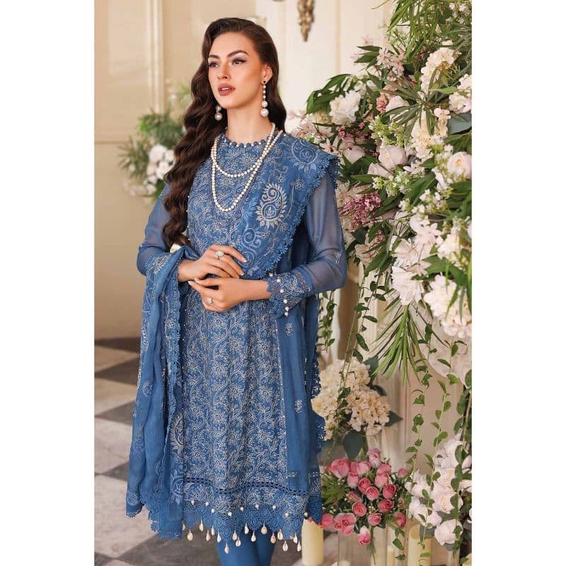 Embriodered Chiffon Unstitched Suit LE-32011