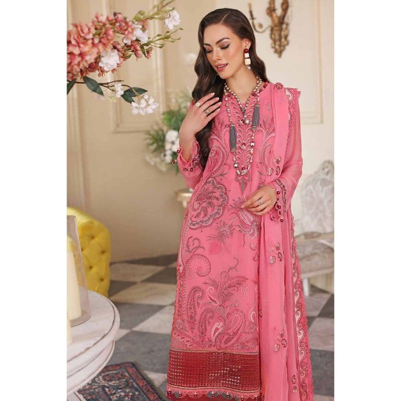 Embriodered Chiffon Unstitched Suit LE-32002 3PC