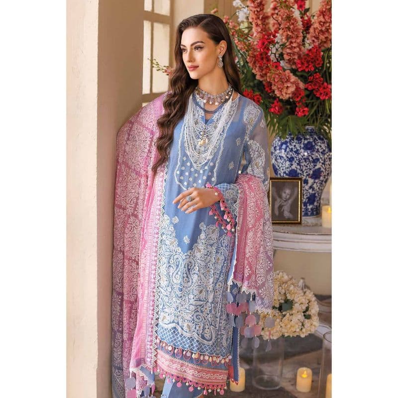 Embriodered Chiffon Unstitched Suit LE-32005 3PC