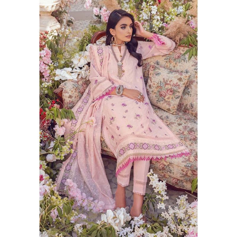 Embroidered Swiss Voile Unstitched Suit With Embroidered Paper Cotton Dupatta LSV-32020 3PC