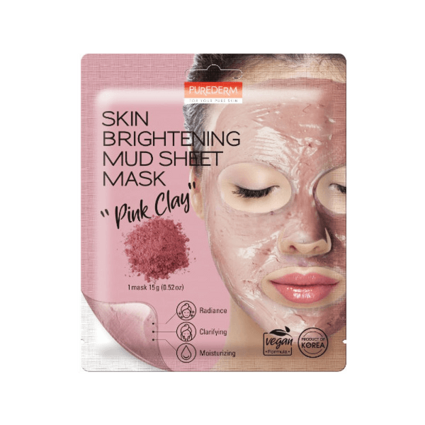 Purederm Skin Brightening Mud Sheet Mask - Pink Clay