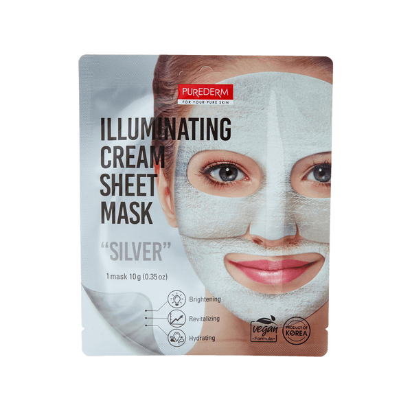 Purederm Illuminating Cream Sheet Mask Silver-Get One Free