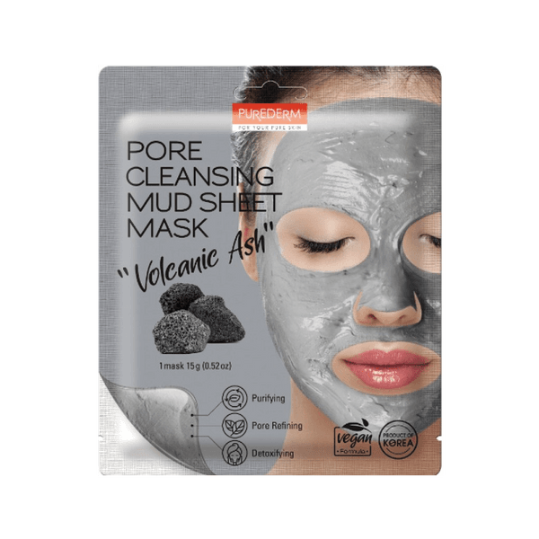 Purederm Pore Cleansing Mud Sheet Mask Volcanic Ash