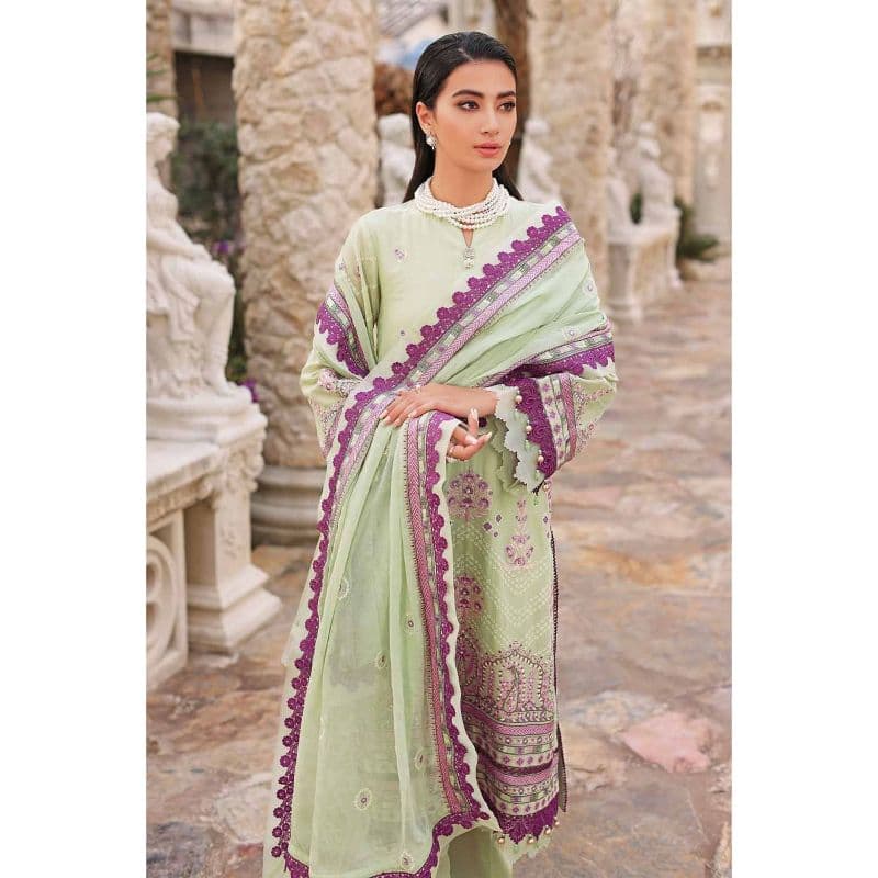 Sequins Embroidered Swiss Voile Unstitched Suit With Sequins Embroidered Chiffon Dupatta LSV-32005 3PC
