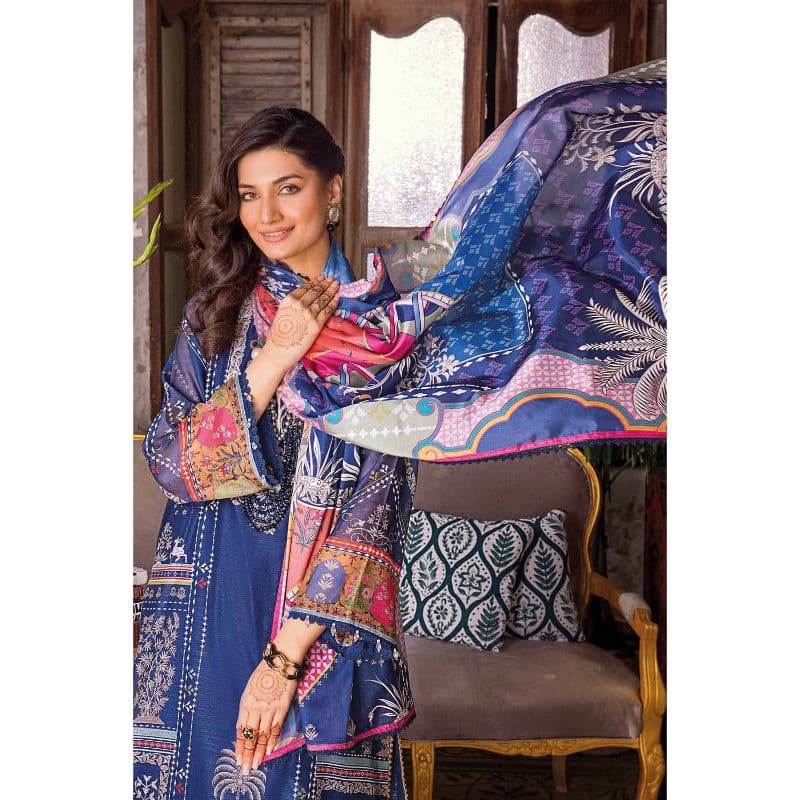 Embroidered Silk Dupatta Unstitched Suit SSM-32008 3PC