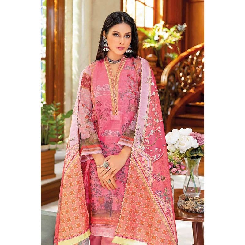 Embroidered Silk Dupatta Unstitched Suit SSM-32015 3PC