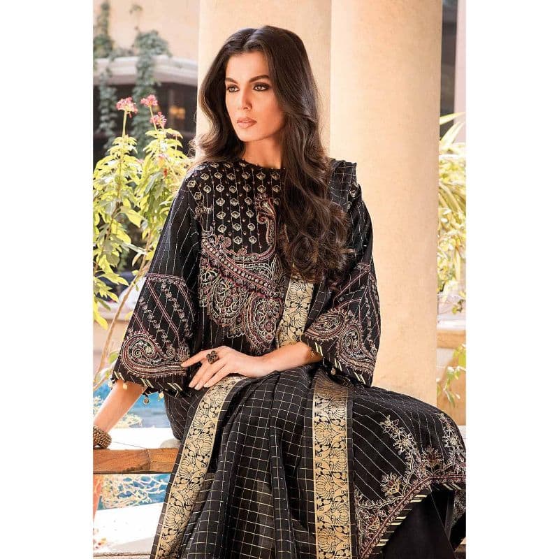 Embroidered Dobby Lawn Unstitched Suit With Jacquard Dupatta MJ-32021 3PC