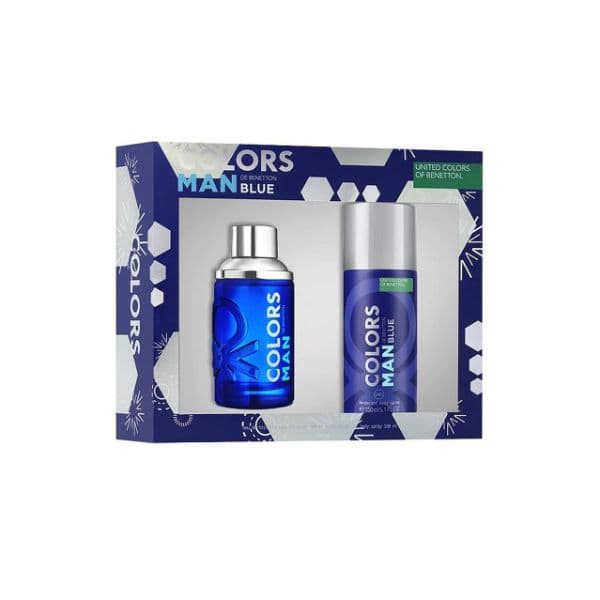 Benetton Colors Blue Men Gift Set (80ml EDT + Body Spray 150ml)