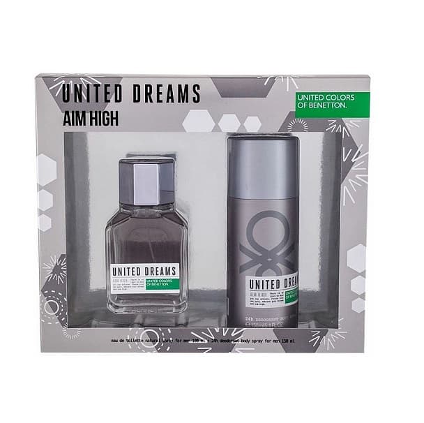 Benetton Aim High Men Gift Set ( EDT 80ml + Body Spray 150ml)