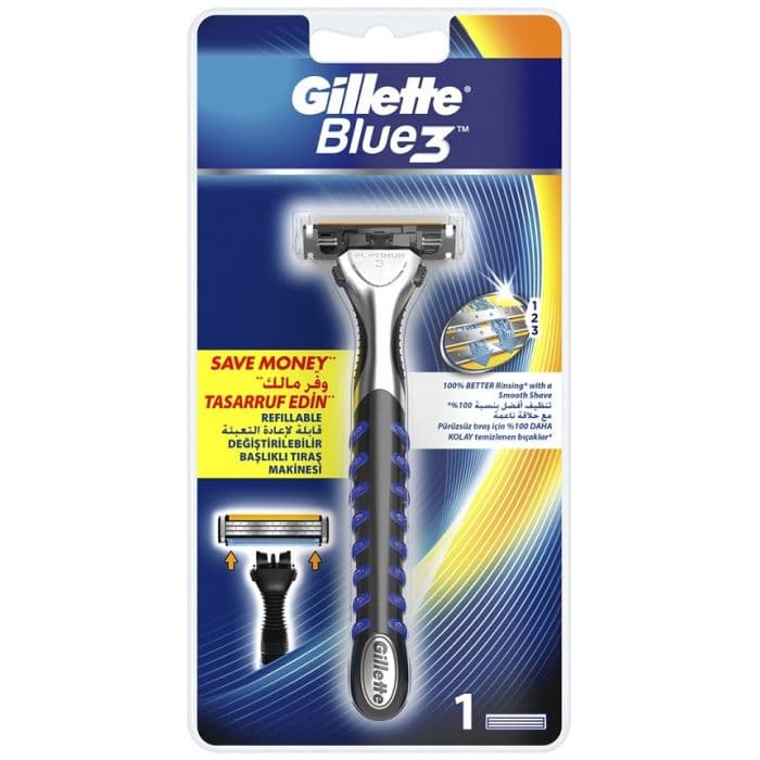 Gillette Blue 3 System Shaving Razor Carts 1up