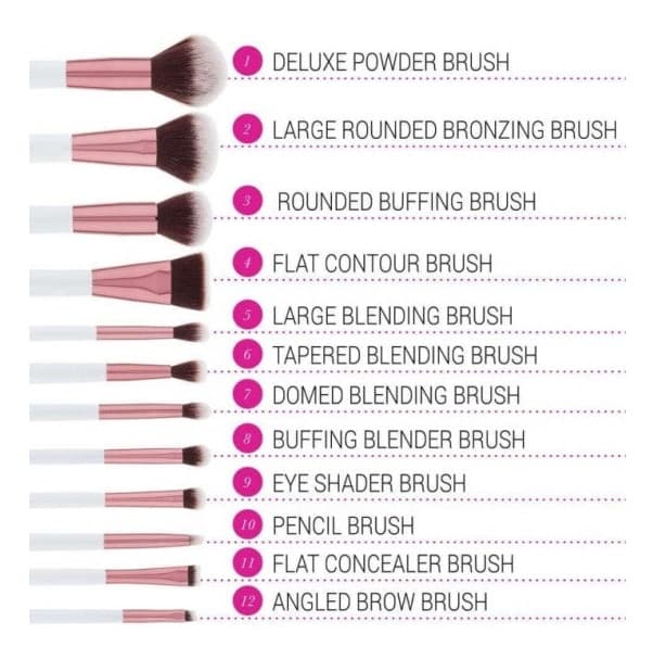 BH Cosmetics 12 Pieces Brush Set Crystal Quartz