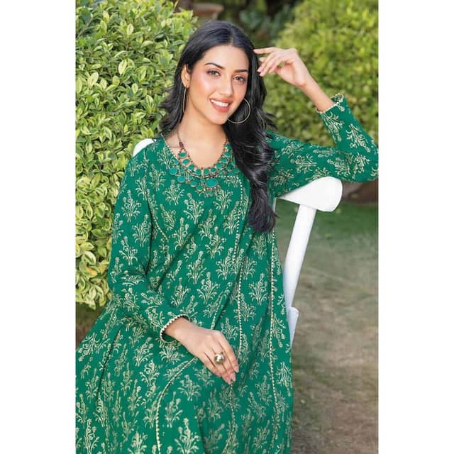 Lawn Suit Unstitched Gold Printed Shirt Trouser TL-32047 2PC