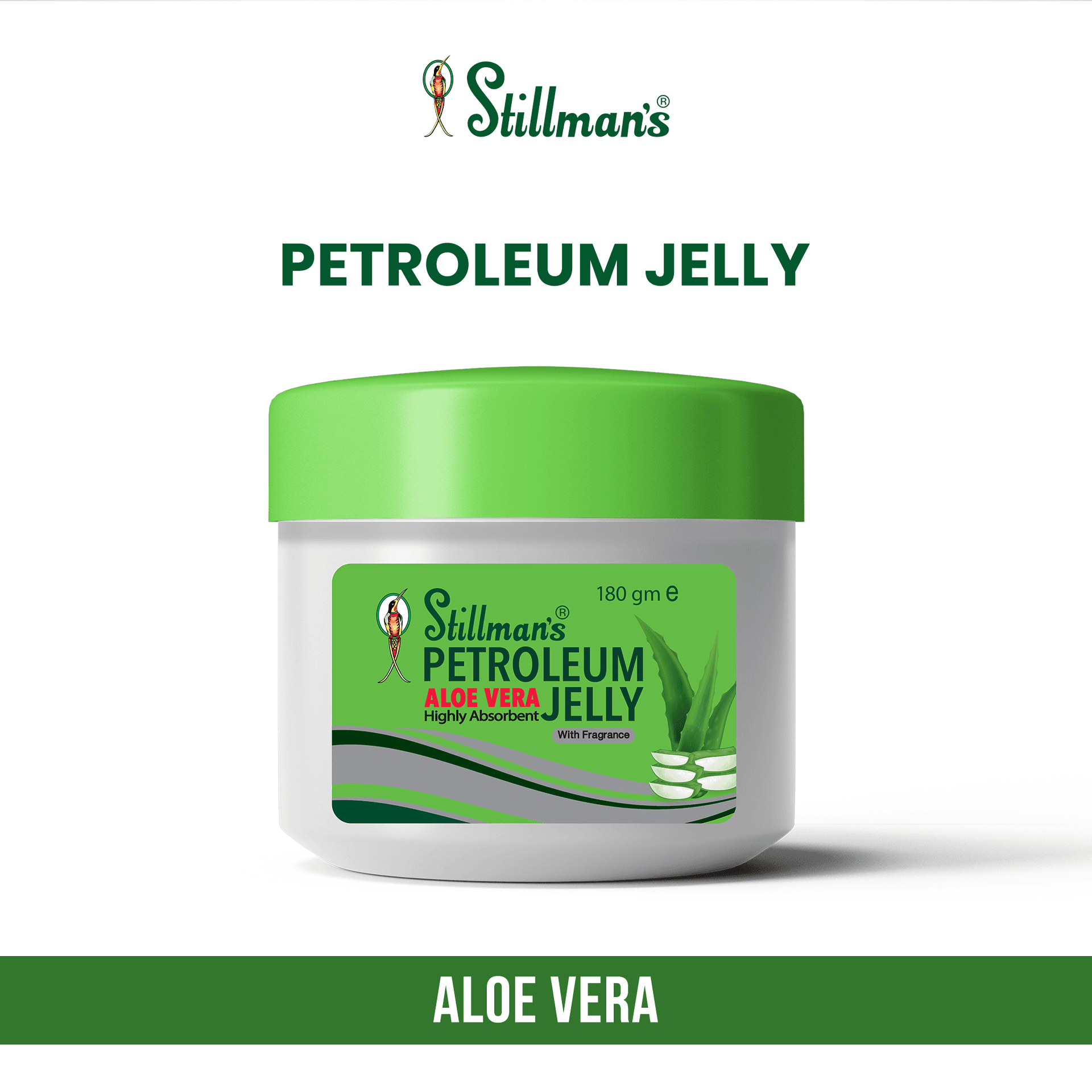 Stillman's Petroleum Jelly Aloe Vera Green with Fragrance 180g