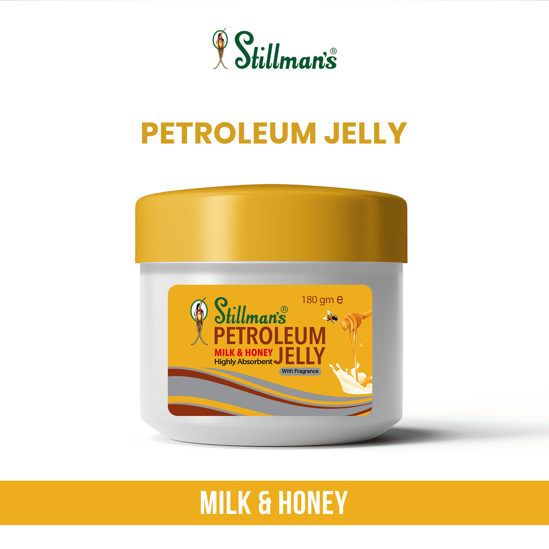 Stillman's Petroleum Jelly Milk & Honey Yellow with Fragrance 180g