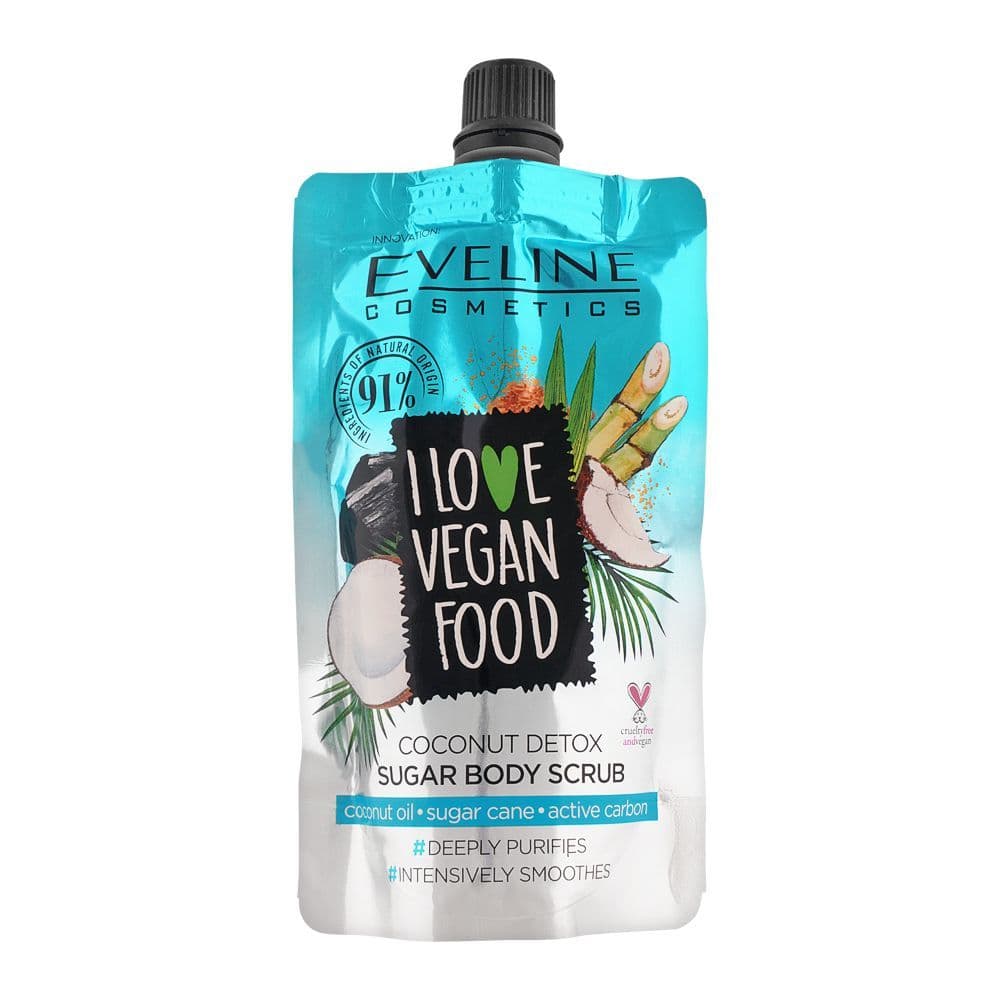 Eveline I Love Vegan Food Coconut Detox Sugar Body Scrub
