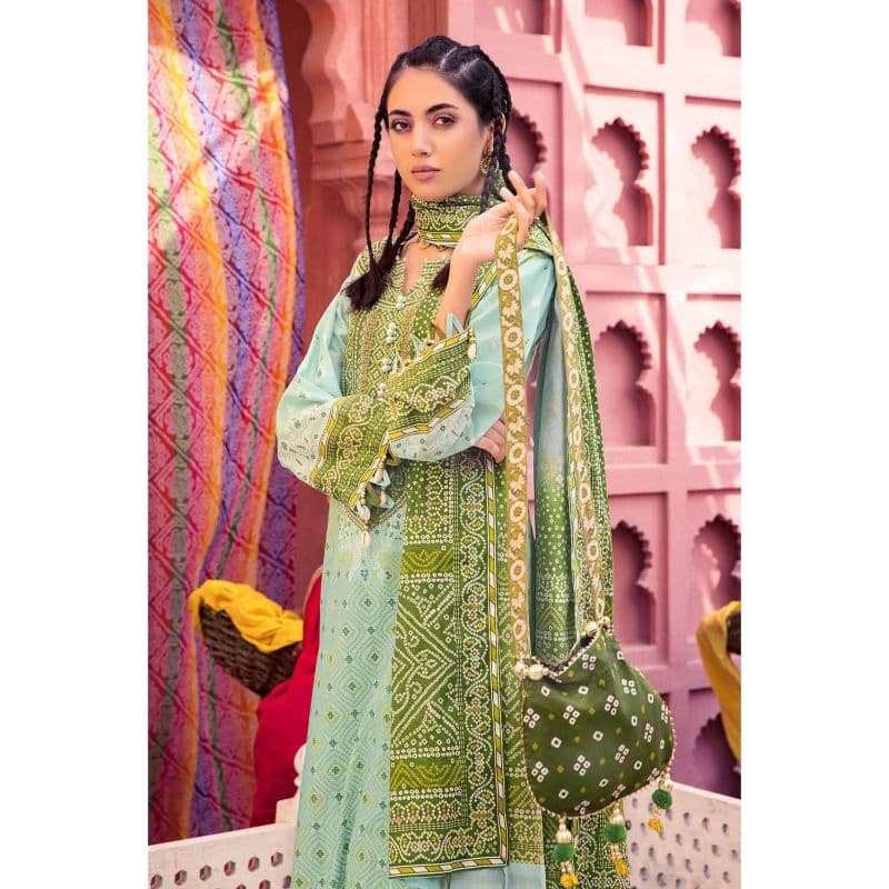 Chunri Lawn Unstitched Lacquer Printed Suit CL-32054B 3PC