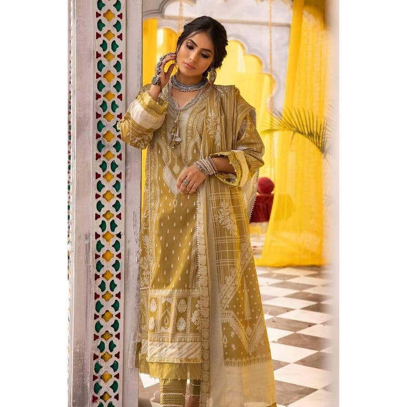 Glitter Printed Lawn Unstitched Suit CL-32538A 3PC