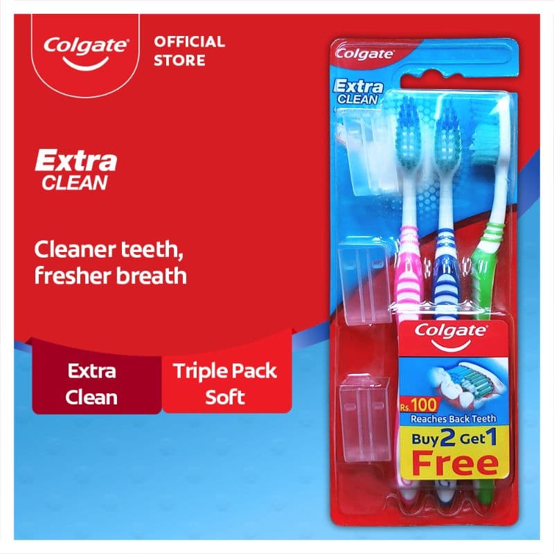 Colgate Extra Clean Toothbrush - Triple Pack (Soft)