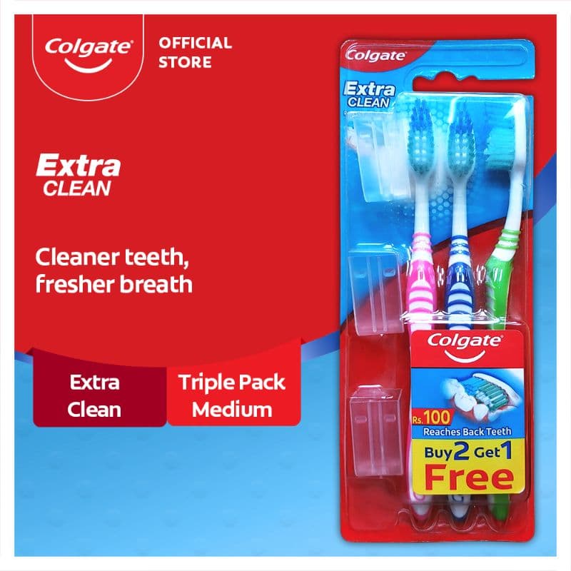 Colgate Extra Clean Toothbrush - Triple Pack (Medium)
