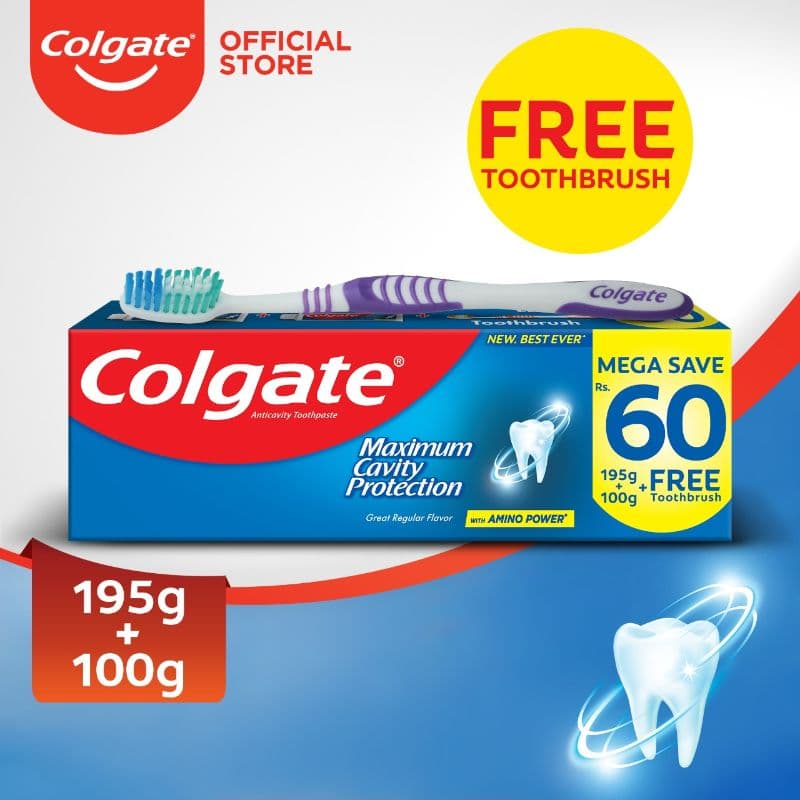 Colgate Maximum Cavity Protection Toothpaste 295g - Brush Pack