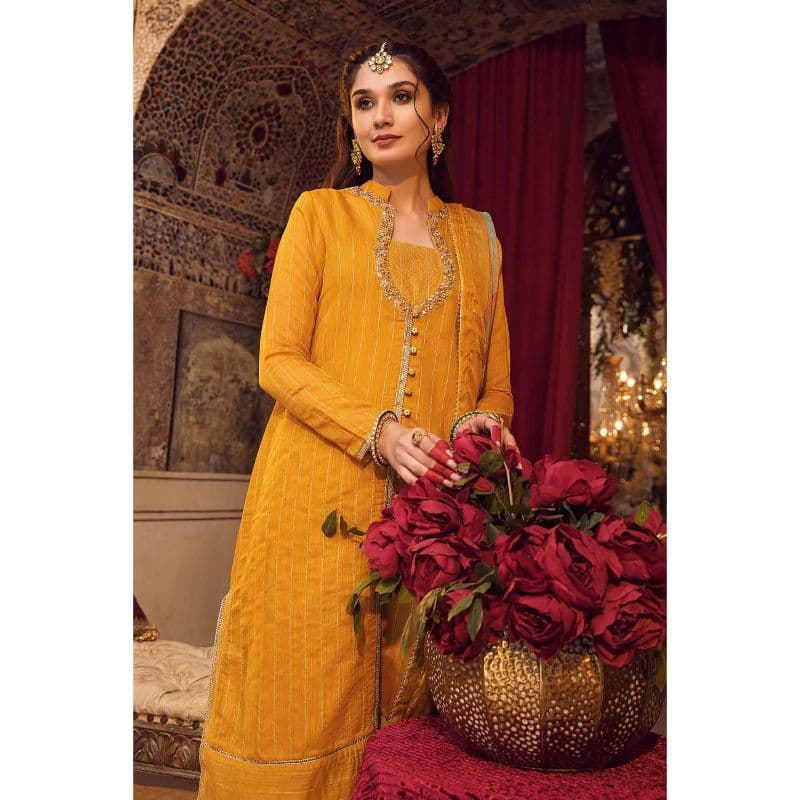 Embroidered Paper Cotton Unstitched Suit with Chiffon Dupatta FE-32107 3PC