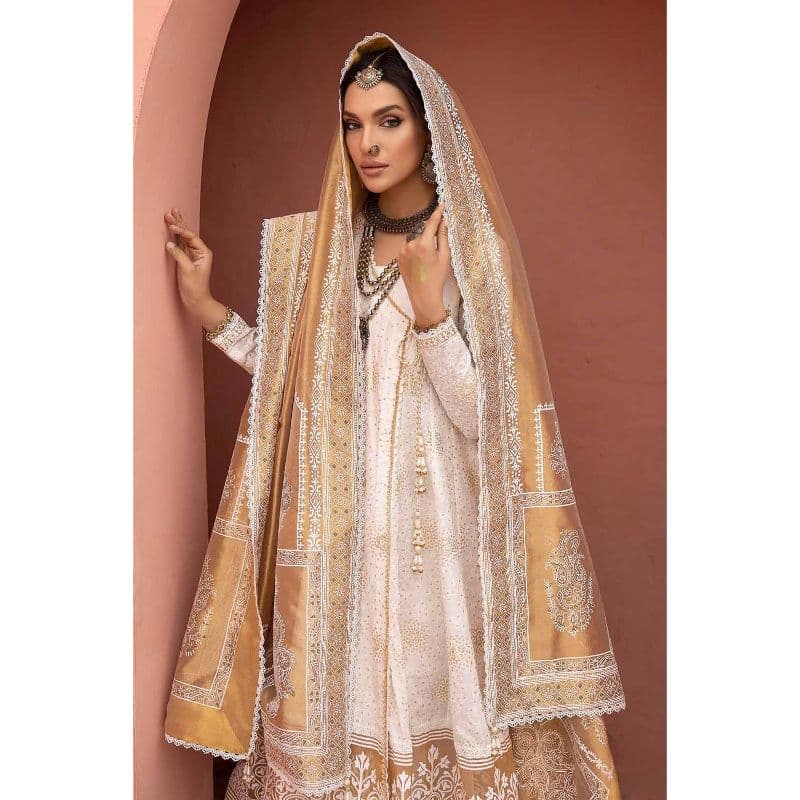 Embroidered Lawn Suit with Lacquer Printed Mehsuri Dupatta FE-32029 3PC