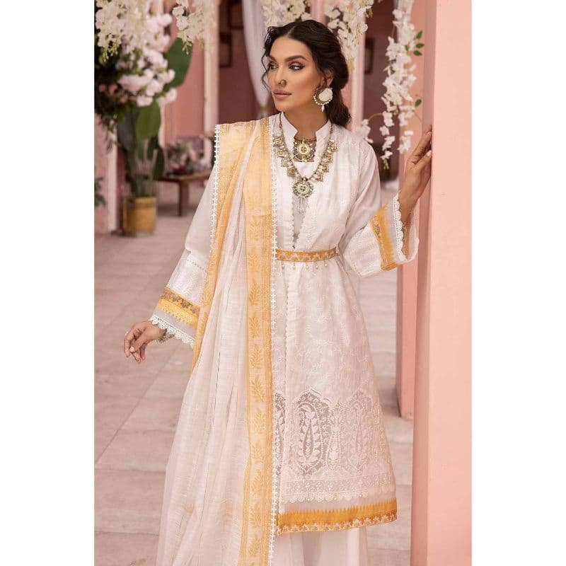 Embroidered Lawn Unstitched Suit with Sequins Dupatta FE-32075 3PC